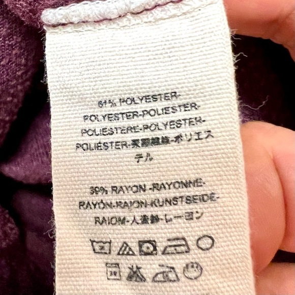 Free People Milan Crushed burned Velvet boho soft sweatshirt Burgundy size XS - Picture 10 of 10